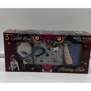 Good Boy Mens Set of Three Holiday Socks